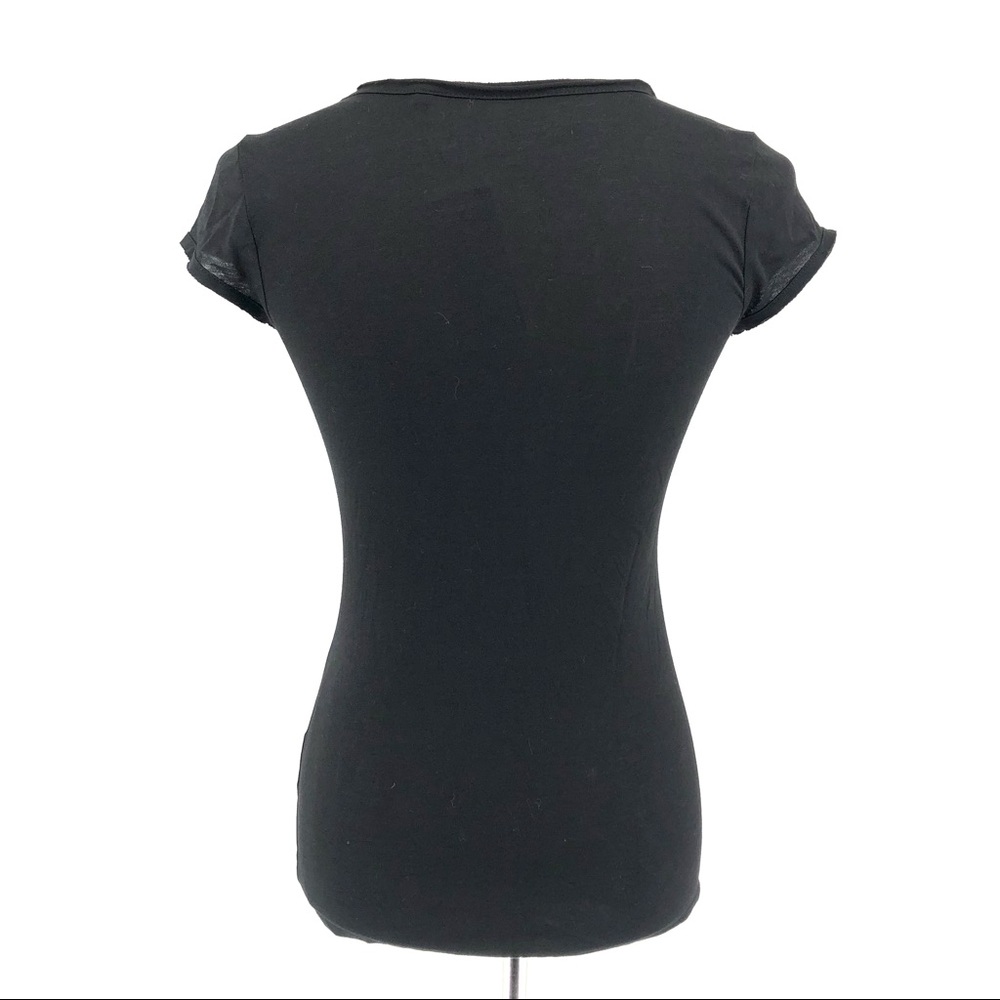Guess Logo Black V-Neck Short Sleeve Tee, NWT - Picture 4 of 8